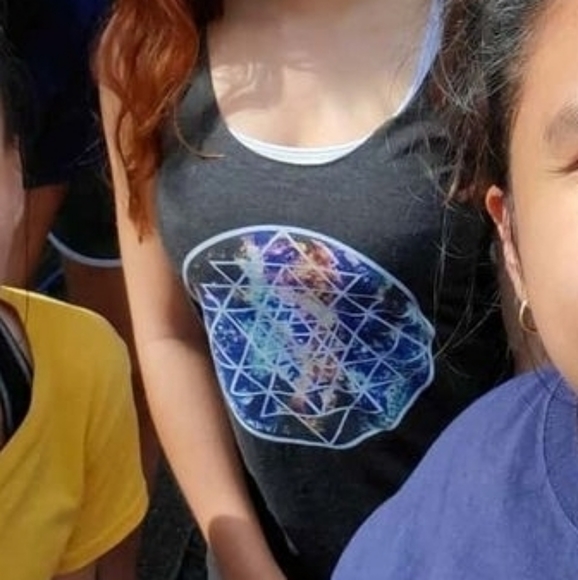 Cosmic Gazer Tops - Geode Galaxy Sri Yantra Racerback Tank